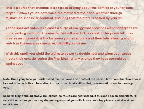 Death Curse Powerful Black Magic Revenge Curse Witchcraft for Certain Death - Mimi Zofia - Image 2