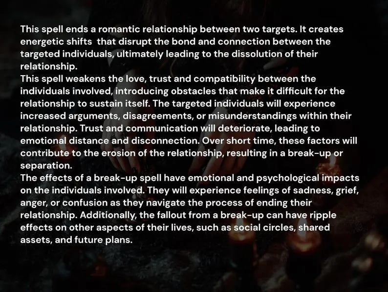 Break Up Spell Separation Spell Break Them Up Forever Black Magic - Luna Solomonis - Image 2